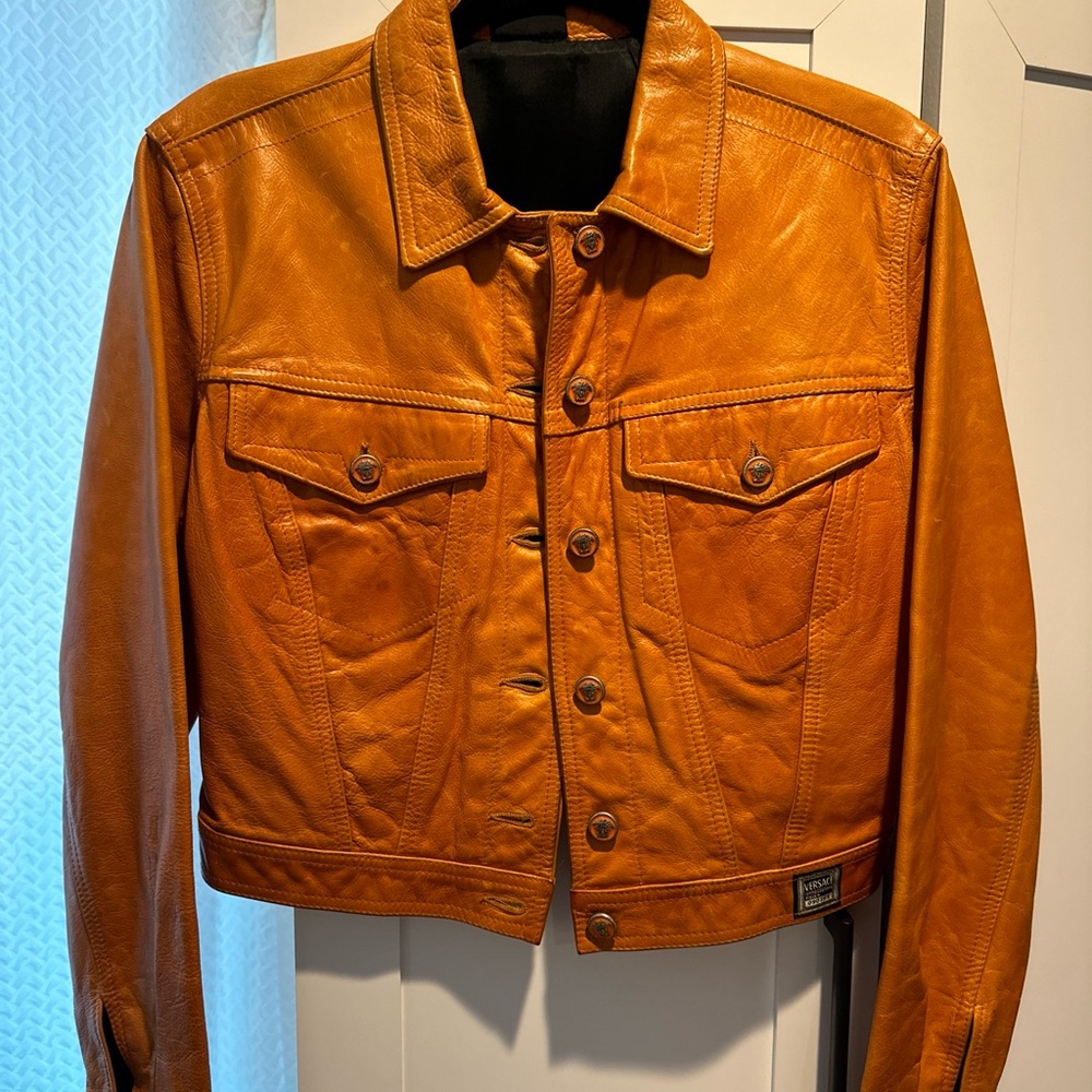Vintage leather Versace jacket
